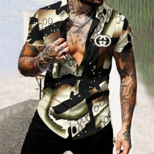 MEN'S  BUTTON SHIRT-GCY-DRG00010558
