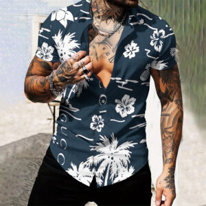 MEN'S  BUTTON SHIRT-GCY-DRG00010554
