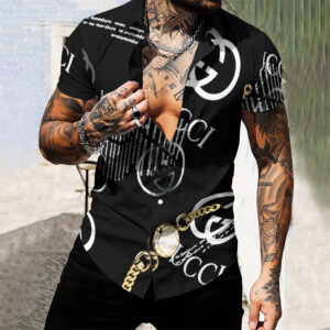 MEN'S  BUTTON SHIRT-GCY-DRG00010549