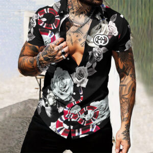 MEN'S  BUTTON SHIRT-GCY-DRG00010548