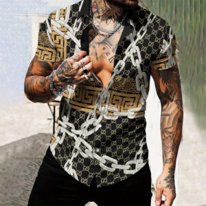 MEN'S  BUTTON SHIRT-GCY-DRG00010546