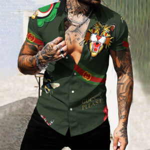MEN'S  BUTTON SHIRT-GCY-DRG00010545