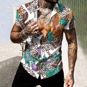 MEN'S  BUTTON SHIRT-GCY-DRG00010544