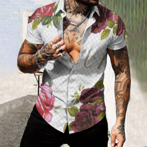 MEN'S  BUTTON SHIRT-GCY-DRG00010541