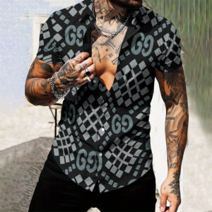MEN'S  BUTTON SHIRT-GCY-DRG00010535