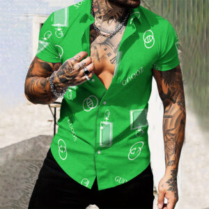 MEN'S  BUTTON SHIRT-GCY-DRG00010534