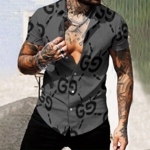 MEN'S  BUTTON SHIRT-GCY-DRG00010531