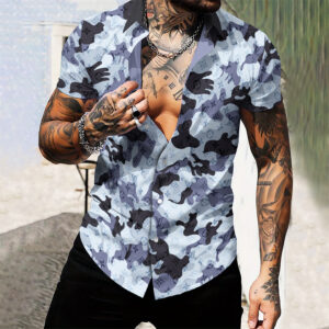 MEN'S  BUTTON SHIRT-GCY-DRG0000250464