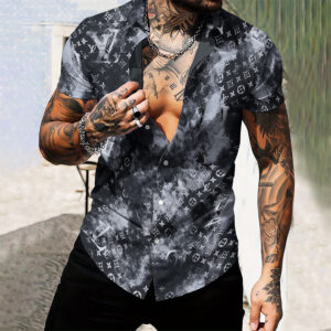 MEN'S  BUTTON SHIRT-GCY-DRG0000250462