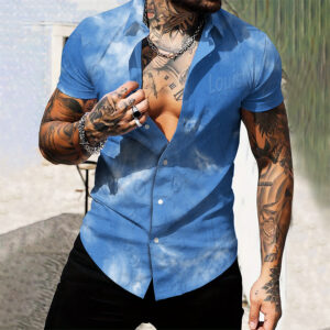 MEN'S  BUTTON SHIRT-GCY-DRG0000250461