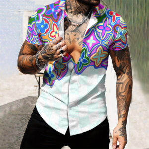 MEN'S  BUTTON SHIRT-GCY-DRG0000250459