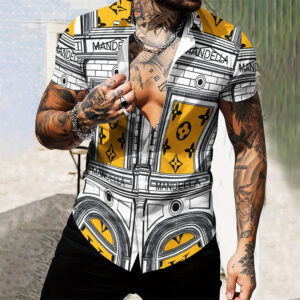 MEN'S  BUTTON SHIRT-GCY-DRG0000250457