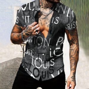 MEN'S  BUTTON SHIRT-GCY-DRG0000250450