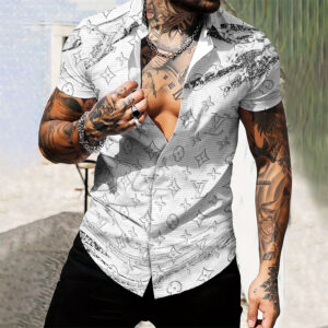 MEN'S  BUTTON SHIRT-GCY-DRG0000250447