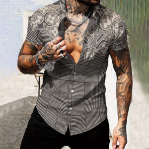 MEN'S  BUTTON SHIRT-GCY-DRG0000250446