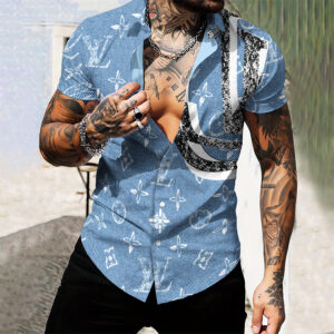 MEN'S  BUTTON SHIRT-GCY-DRG0000250442