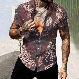 MEN'S  BUTTON SHIRT-GCY-DRG0000250441