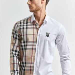 New Arrival BURBERRY Long Sleeve Button Shirt for Men Hot