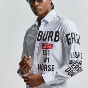 New Arrival BURBERRY Long Sleeve Button Shirt for Men Hot