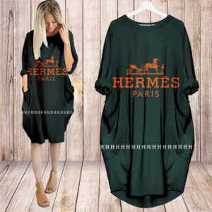 Batwing Pocket Dress Luxury Brand
