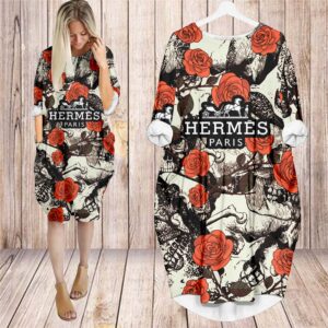 Batwing Pocket Dress Luxury Brand