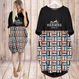 Batwing Pocket Dress Luxury Brand