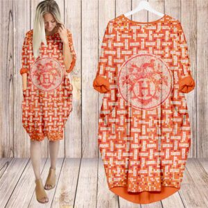 Batwing Pocket Dress Luxury Brand