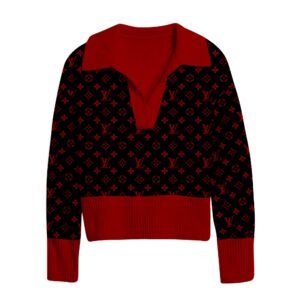 Premium Women's Big V Lapel Long Sleeve Sweater