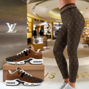 LOUIS VUITTON Premium High Waist Leggings Match Air Max Shoes