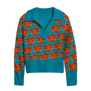 Premium Women's Big V Lapel Long Sleeve Sweater